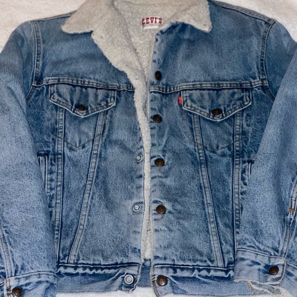 Men’s Vintage Sherpa trucker style jean jacket 1970’s